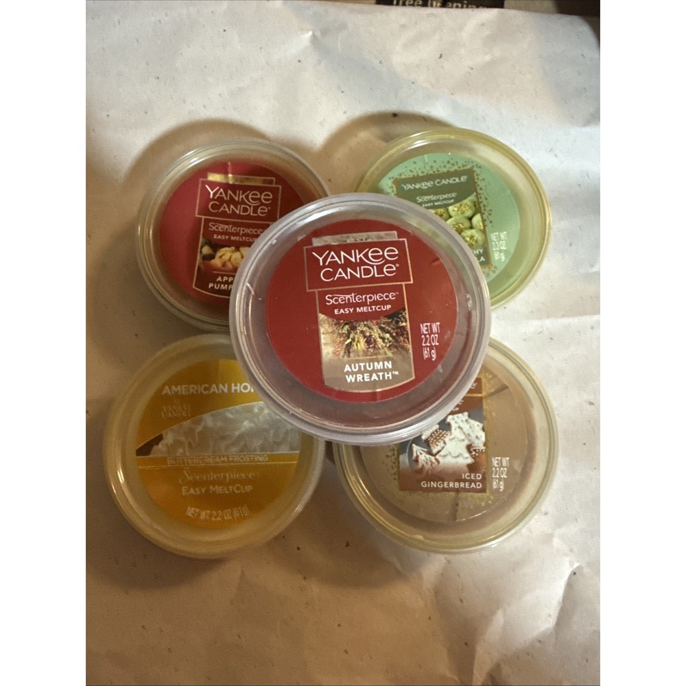 5 Yankee Candle Easy Scenterpiece Fall Autumn Smell Melt Cups 2.2 oz